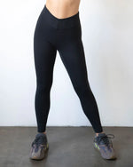 Vendetta 7/8 Breathable Workout Leggings with High-Waisted V Waistband - 26" Inseam - Allen-Fitness
