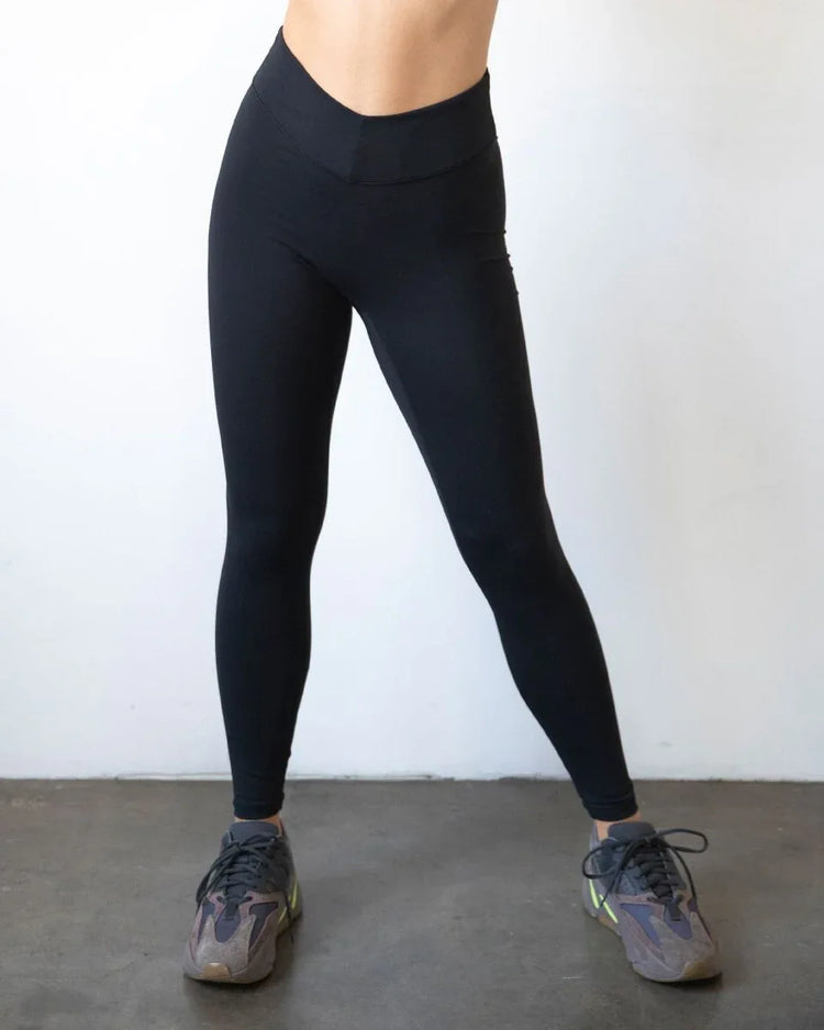 Vendetta 7/8 Breathable Workout Leggings with High-Waisted V Waistband - 26" Inseam - Allen-Fitness