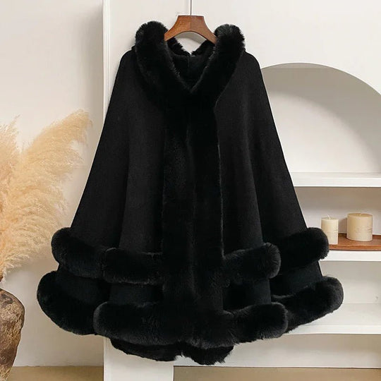 Warm Knitted Cardigan Shawl Cape Coat - Elegant Lightweight Design, Various Color Options - Allen-Fitness