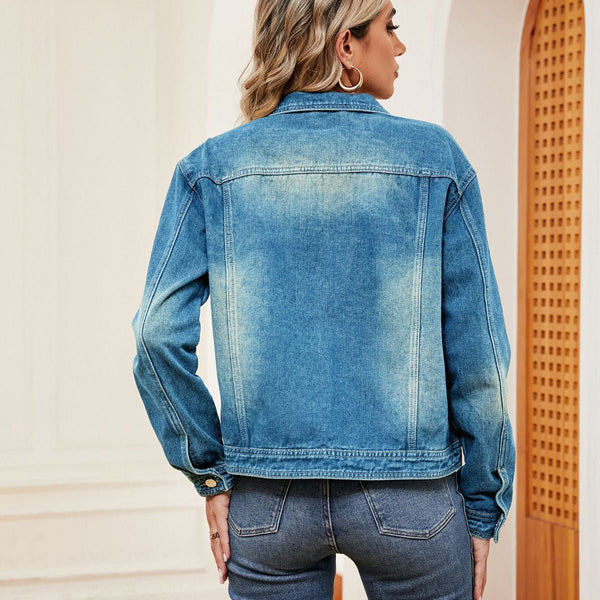 Washed Denim Jacket – Women's Classic Soft Denim in Light, Medium & Dark Wash S–XL