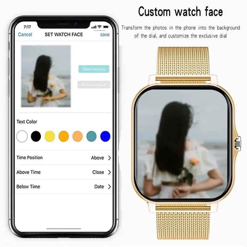 Women and Men Smart Watch Fitness Tracker 1.69" Colour Screen Full Fitness Tracker for Android iOS + Box - Allen-Fitness