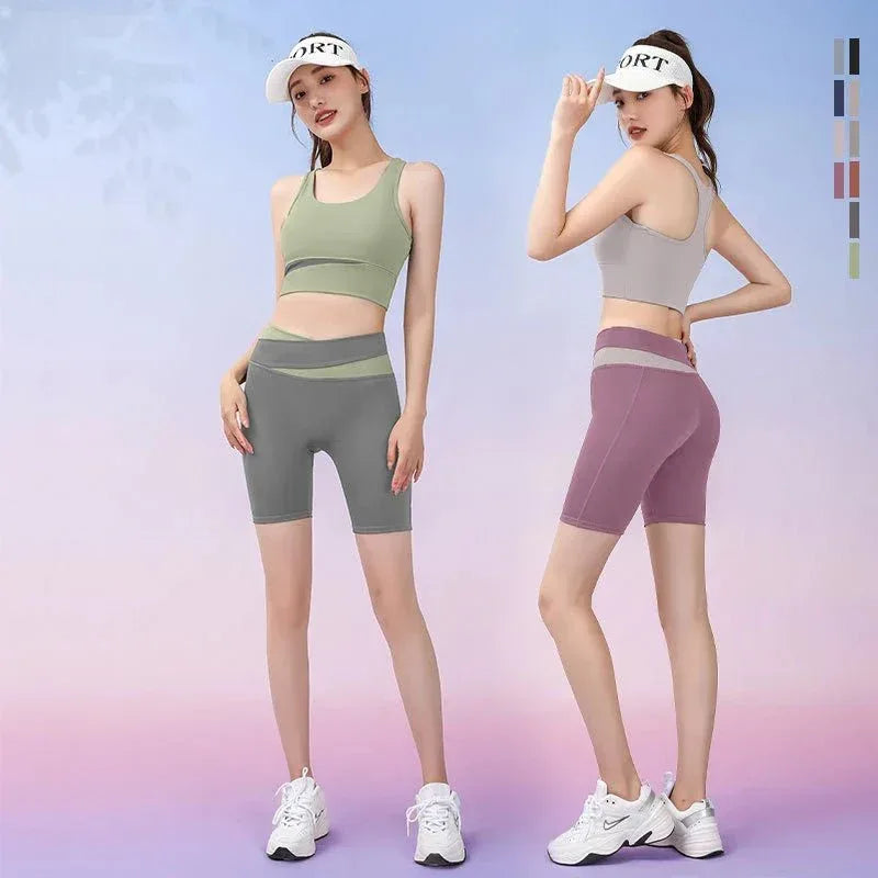 Women's Fitness Leggings & Bra Set - High Waist Seamless Yoga Outfit for Gym Workouts - Allen-Fitness