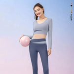 Women's Fitness Leggings & Bra Set - High Waist Seamless Yoga Outfit for Gym Workouts - Allen-Fitness