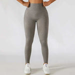 Women's Gym Wear 5 Piece Solid Seamless Compression Set with High Waist Leggings and Sports Bra - Allen-Fitness