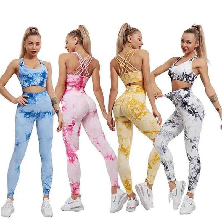 women sportswear yoga training tracksuit sports bra and leggings new yoga set fitness - Allen-Fitness