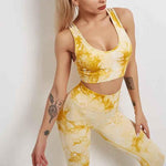women sportswear yoga training tracksuit sports bra and leggings new yoga set fitness - Allen-Fitness