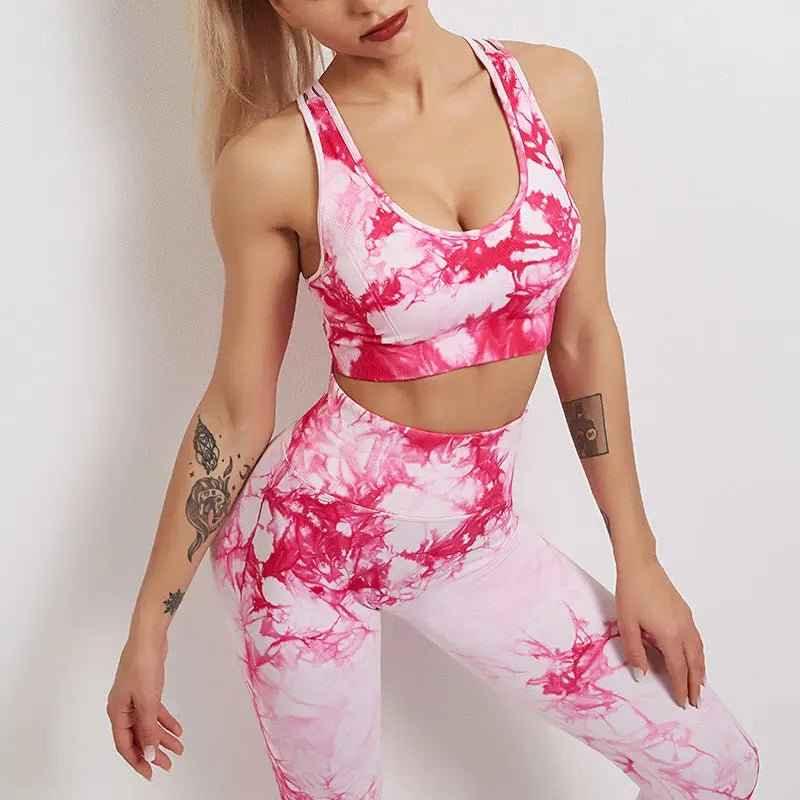 women sportswear yoga training tracksuit sports bra and leggings new yoga set fitness - Allen-Fitness