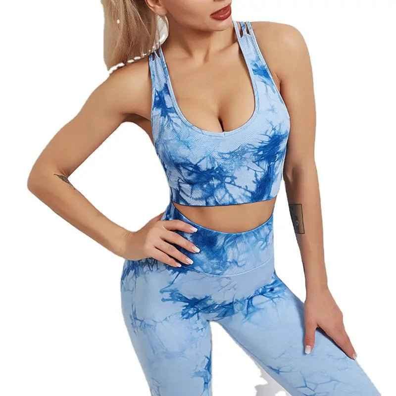 women sportswear yoga training tracksuit sports bra and leggings new yoga set fitness - Allen-Fitness