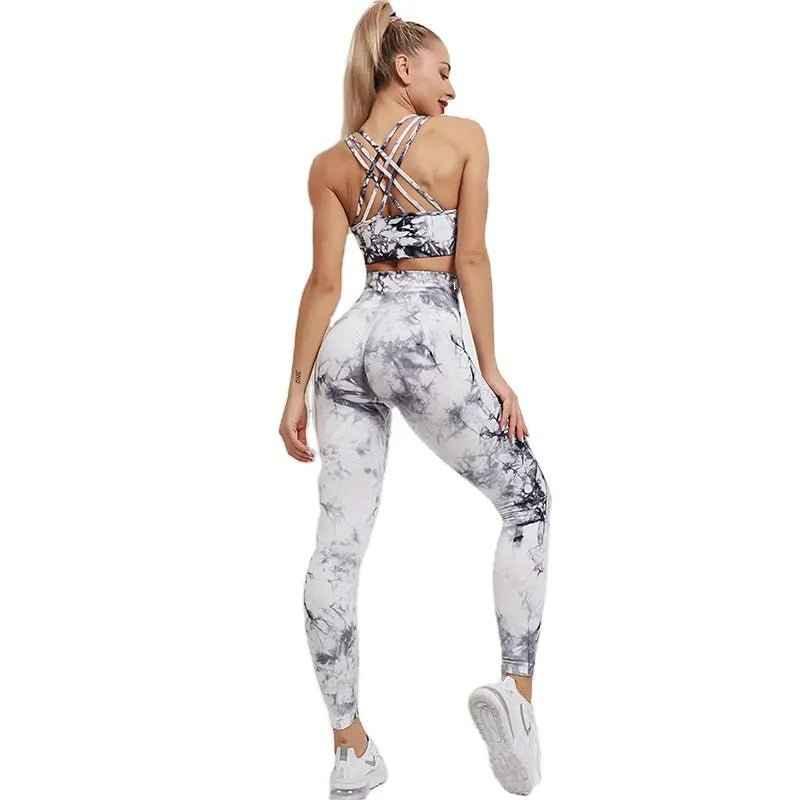 women sportswear yoga training tracksuit sports bra and leggings new yoga set fitness - Allen-Fitness