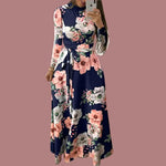 Women's Long Dress With Striped Shirt And Short Sleeves Fashionable Women's Casual Long Sleeve Casual Dresses - Allen-Fitness