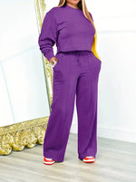 Womens Long Sleeve Sweater Set With Elastic Waist Pants, Casual Two-Piece Suit In Multiple Colors - Allen-Fitness