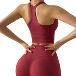 Women's Performance Activewear Set - Tummy Control Flexible Exercise Tights and Sports Bra Set - Allen-Fitness