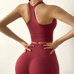 Women's Performance Activewear Set - Tummy Control Flexible Exercise Tights and Sports Bra Set - Allen-Fitness