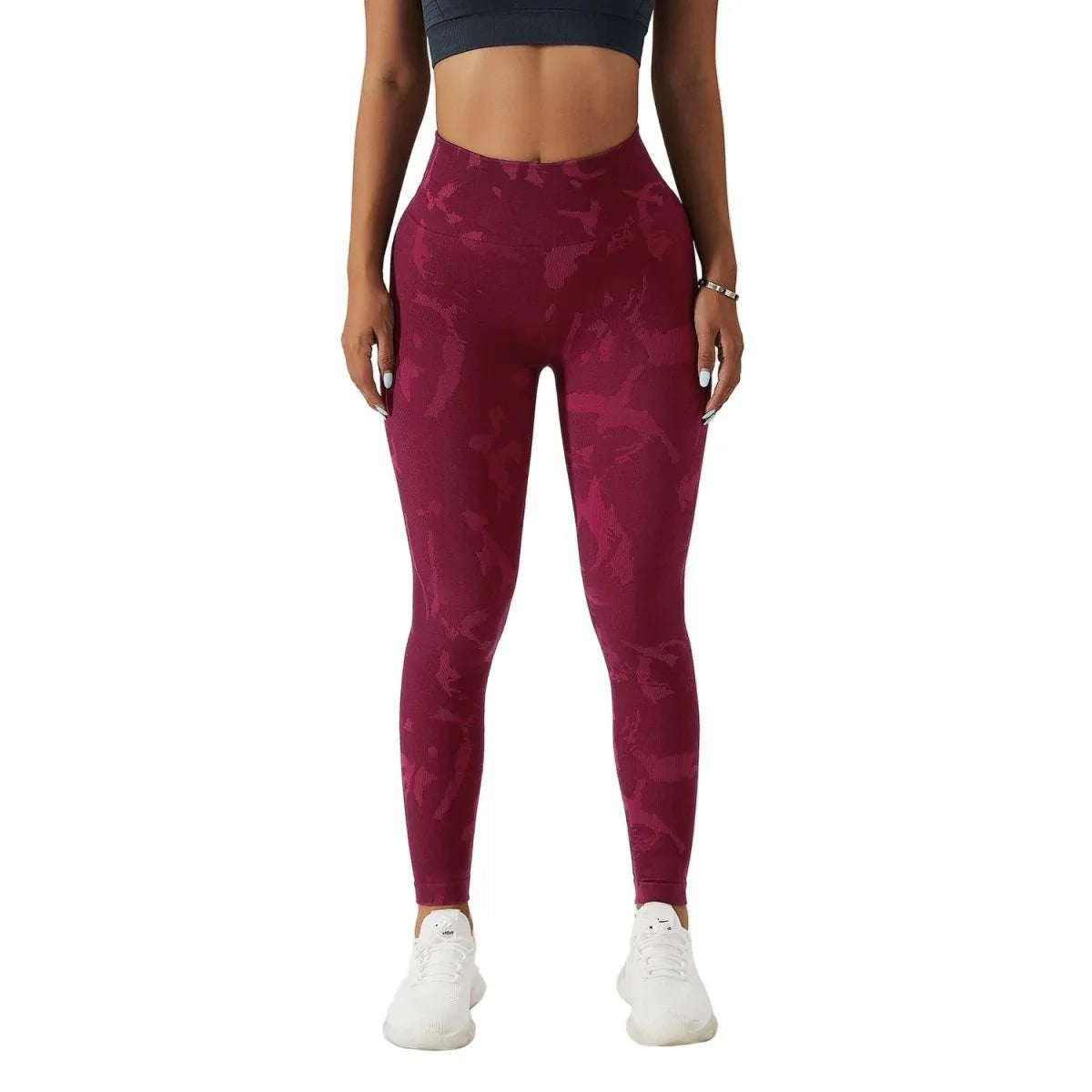 Women's Quick-Drying Leggings - Camouflage Peach Hip Raise Fitness Pants for Active Wear - Allen-Fitness