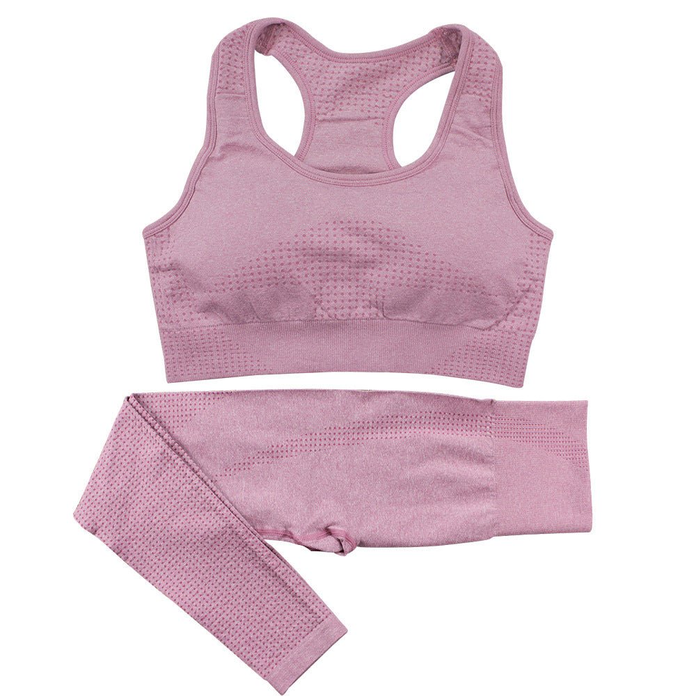 Women's Seamless Yoga Set - 2PCS High Waist Leggings & Fitness Crop Top Gym Outfit - Allen - Fitness