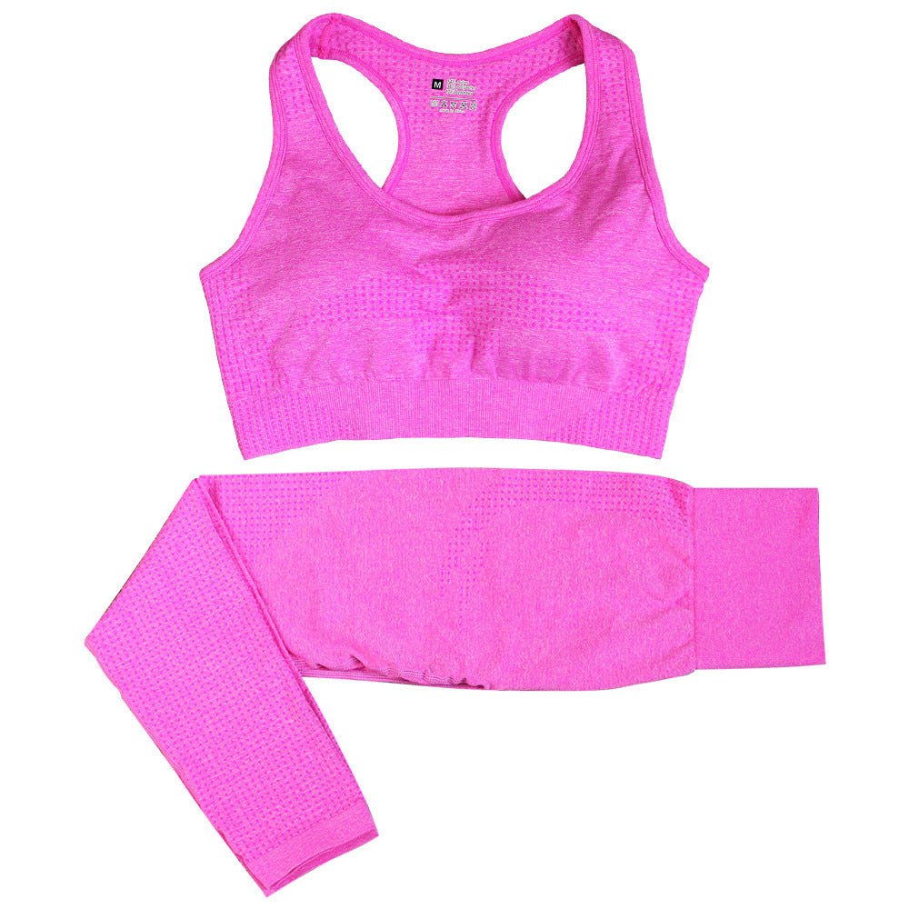 Women's Seamless Yoga Set - 2PCS High Waist Leggings & Fitness Crop Top Gym Outfit - Allen - Fitness