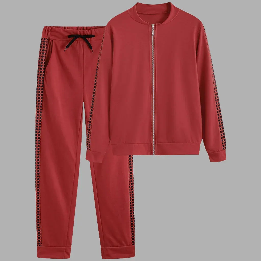 Women's Set Tracksuit Long Sleeve Sportswear ZIp Sweatshirt Pants Suit Two Piece Set Outfits - Allen-Fitness