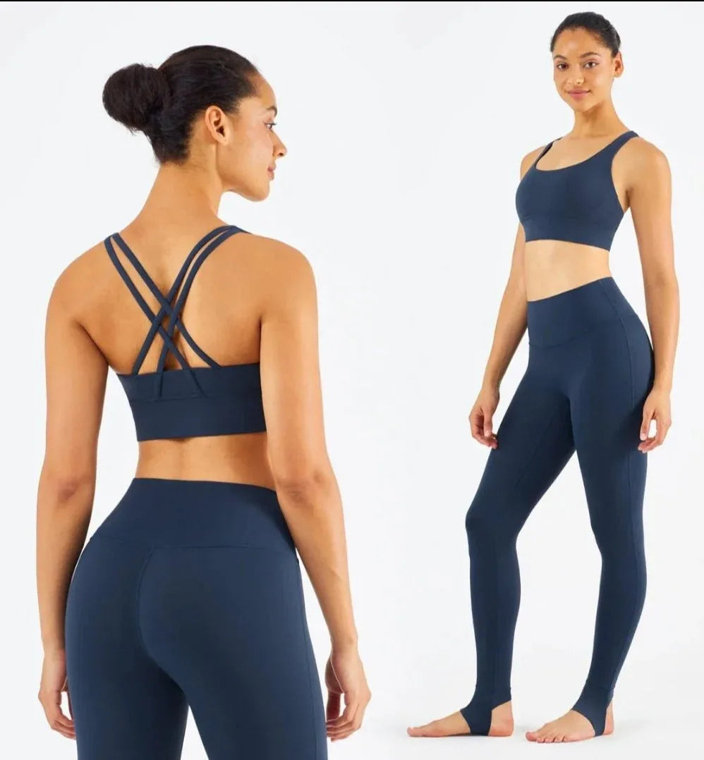 High-Waisted Womens Sports Leggings Set - Stay Comfortable and Dry - Allen-Fitness