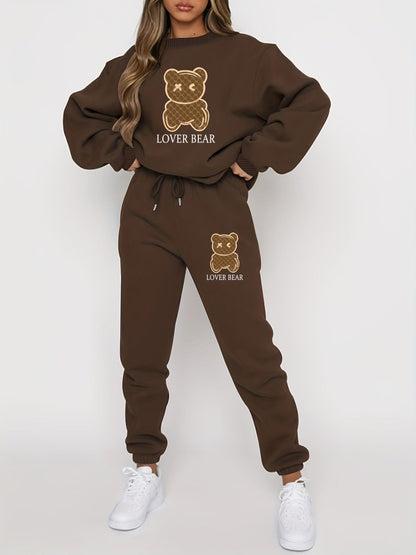 Women's Sportswear Set - Casual 2 - Piece Suit with 3D Effect, Long Sleeve and Trousers - Allen - Fitness