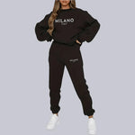 Women's Sportswear Set - Casual 2-Piece Suit with 3D Effect, Long Sleeve and Trousers - Allen-Fitness