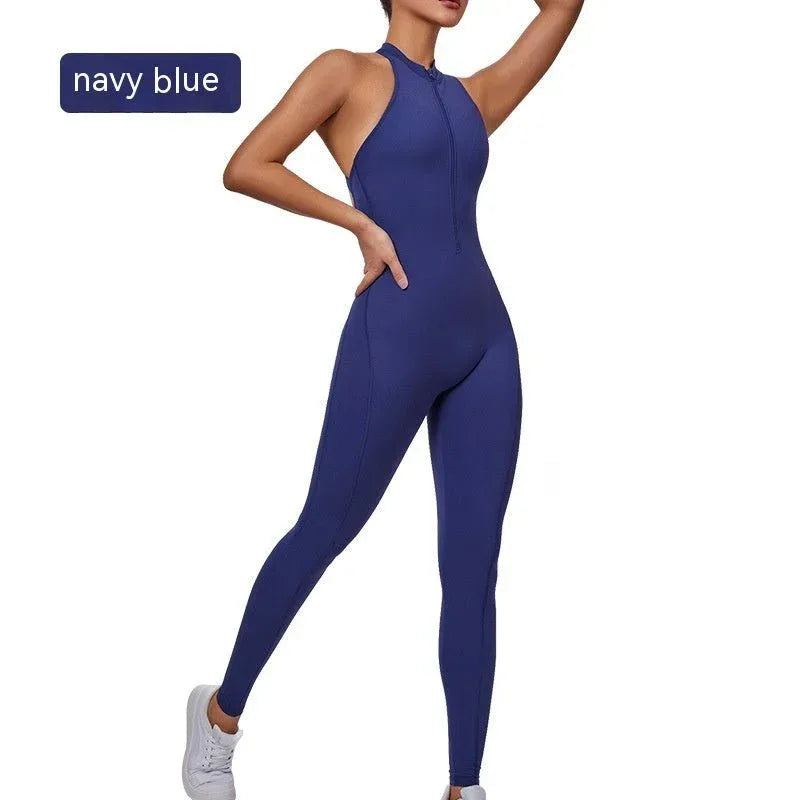 Women's Standing Neck Zippered Cardigan Yoga Sportswear - Allen-Fitness