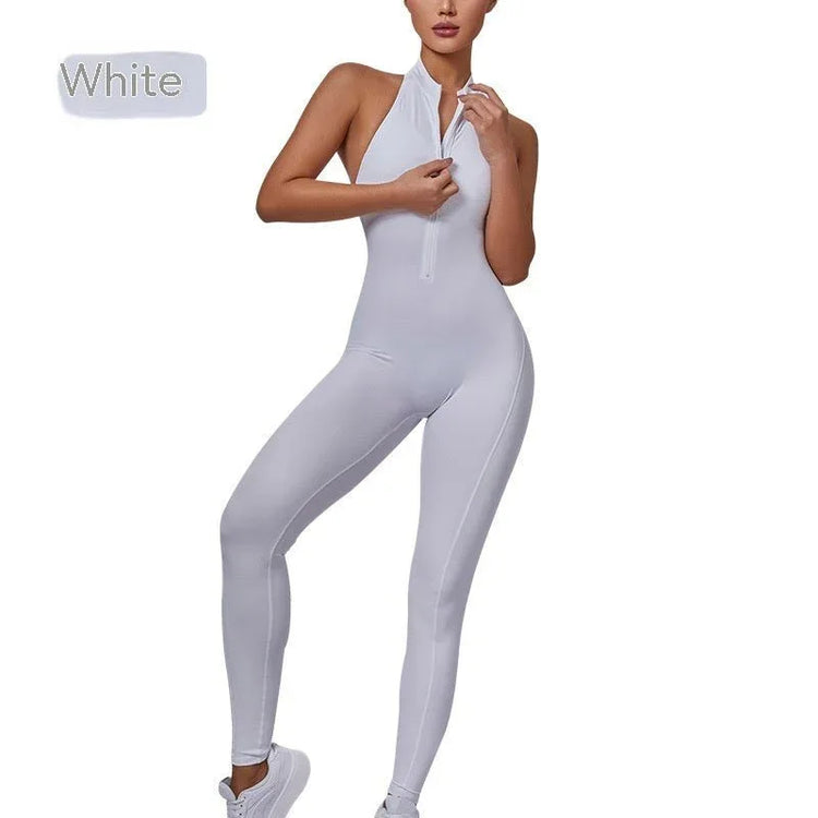 Women's Standing Neck Zippered Cardigan Yoga Sportswear - Allen-Fitness