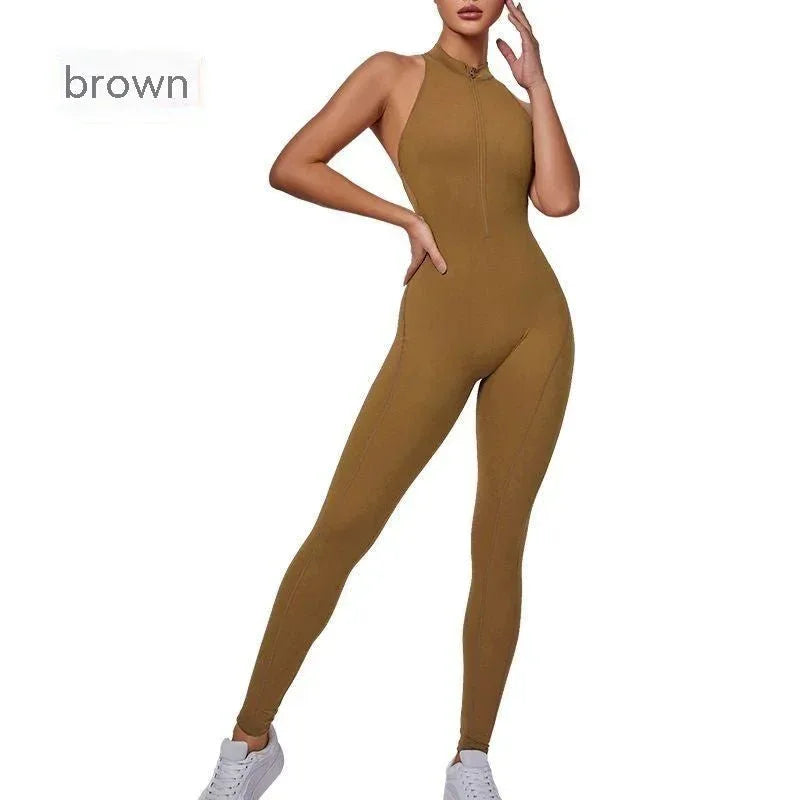 Women's Standing Neck Zippered Cardigan Yoga Sportswear - Allen-Fitness