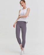 Women's Stylish Athletic Leggings with Silkiflex™ Fabric - 21.5" Reflective Fitness Leggings - Allen-Fitness