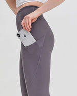 Women's Stylish Athletic Leggings with Silkiflex™ Fabric - 21.5" Reflective Fitness Leggings - Allen-Fitness