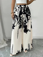 Women’s Summer Fashion Casual Printed Pants – Lace-up Waist Slim Fit Lightweight Style - Allen-Fitness