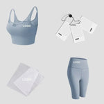 Women's Yoga Set - 5PCS Seamless Strappy Sports Bra, Long Sleeve and Booty Scrunch Leggings - Allen-Fitness