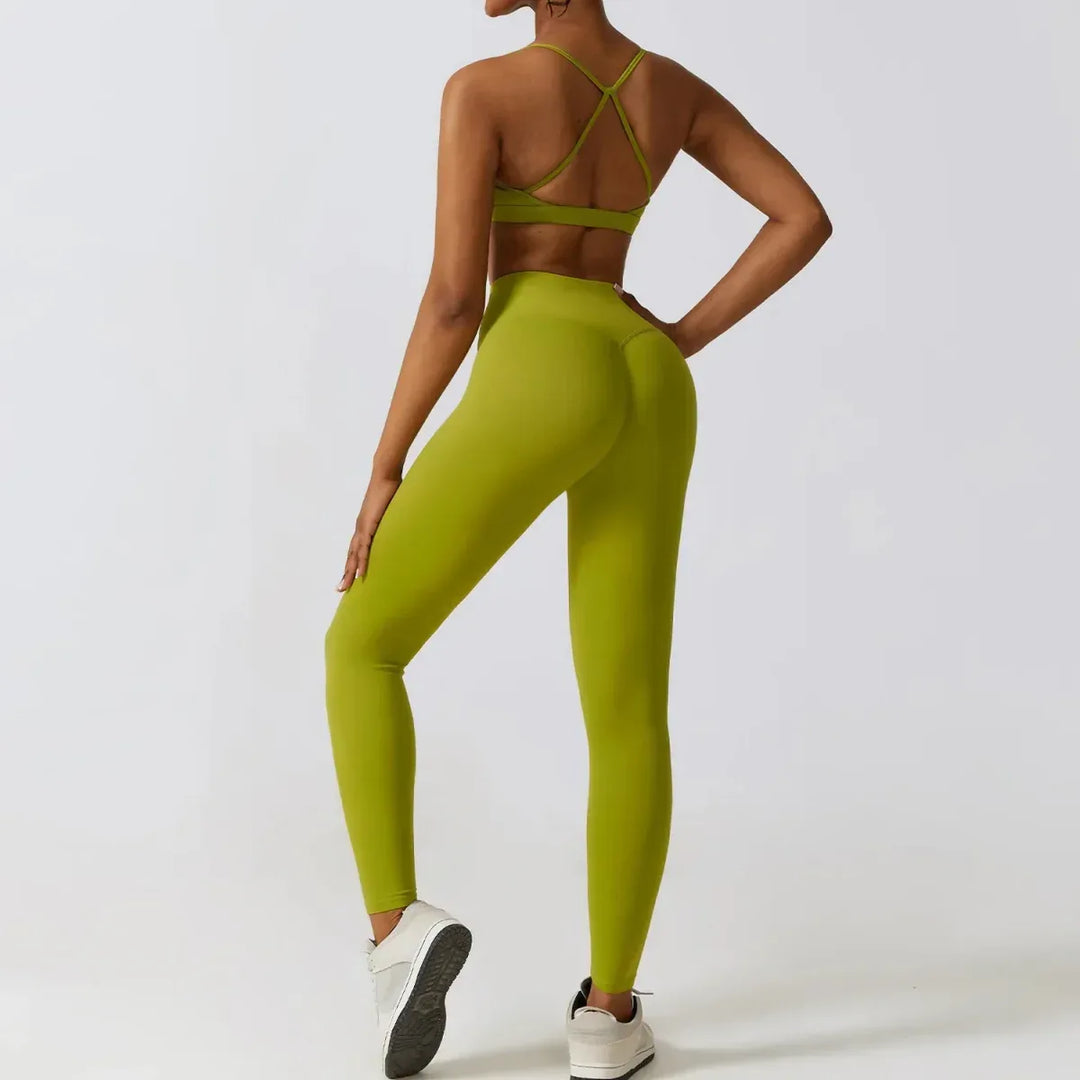 Women Workout Sets: Zip-Up Crop Jacket, High Waist Yoga Leggings &amp; Sport Bra - Allen-Fitness