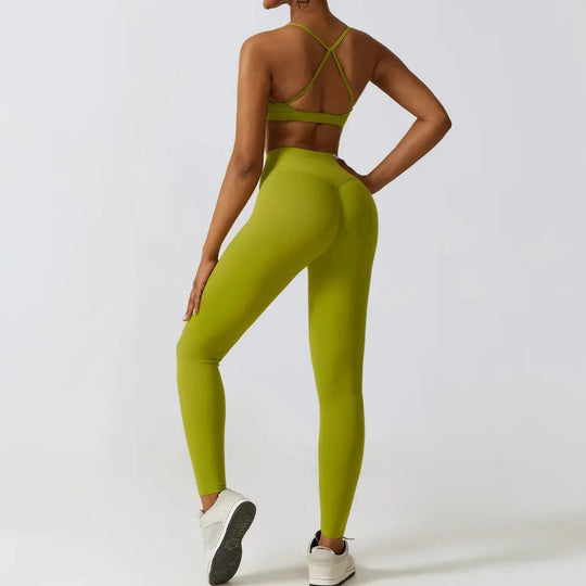 Women Workout Sets: Zip-Up Crop Jacket, High Waist Yoga Leggings &amp; Sport Bra - Allen-Fitness