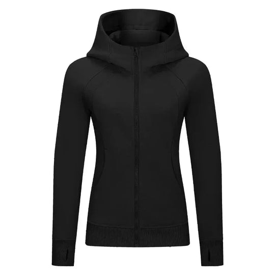 Fitness Coat Sports Wear outwear women Running jackets With thick full zip up face hoodie sweater WDQ028 - Allen - Fitness