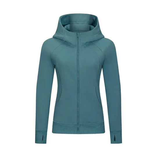 Fitness Coat Sports Wear outwear women Running jackets With thick full zip up face hoodie sweater WDQ028 - Allen - Fitness
