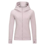 Sports Wear Hoodie Jacket for Women With Thick Zipper - Full Zip Fitness Coat Running Sweater WDQ028 - Allen-Fitness
