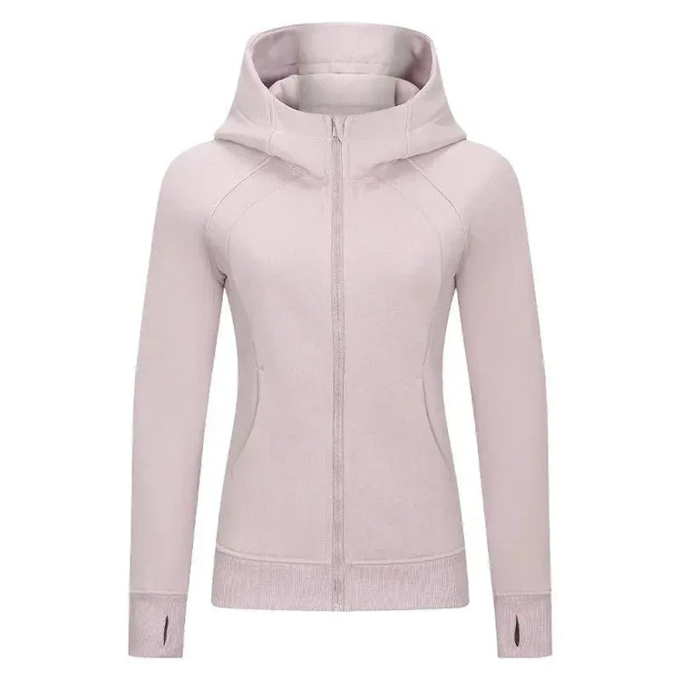 Fitness Coat Sports Wear outwear women Running jackets With thick full zip up face hoodie sweater WDQ028 - Allen - Fitness