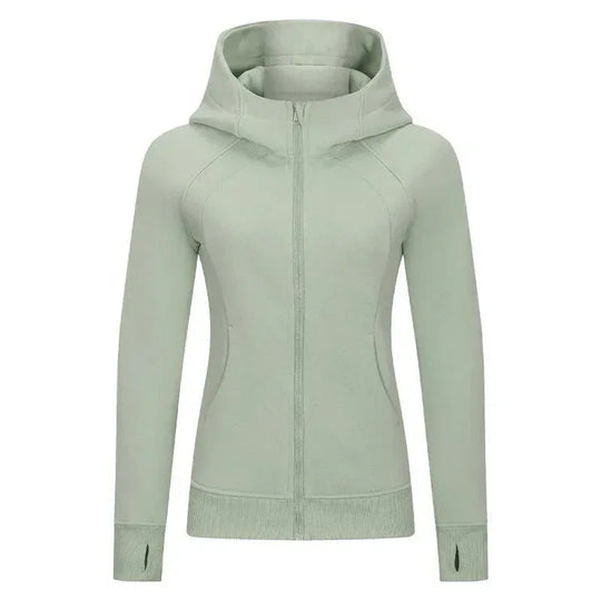 Fitness Coat Sports Wear outwear women Running jackets With thick full zip up face hoodie sweater WDQ028 - Allen - Fitness