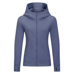 Sports Wear Hoodie Jacket for Women With Thick Zipper - Full Zip Fitness Coat Running Sweater WDQ028 - Allen-Fitness