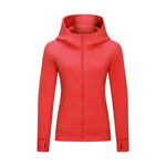 Sports Wear Hoodie Jacket for Women With Thick Zipper - Full Zip Fitness Coat Running Sweater WDQ028 - Allen-Fitness