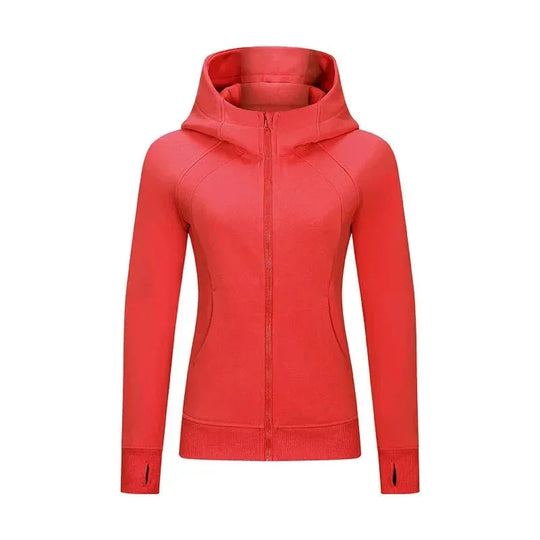 Fitness Coat Sports Wear outwear women Running jackets With thick full zip up face hoodie sweater WDQ028 - Allen - Fitness