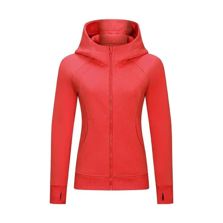Fitness Coat Sports Wear outwear women Running jackets With thick full zip up face hoodie sweater WDQ028 - Allen - Fitness