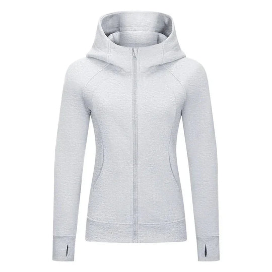 Fitness Coat Sports Wear outwear women Running jackets With thick full zip up face hoodie sweater WDQ028 - Allen - Fitness