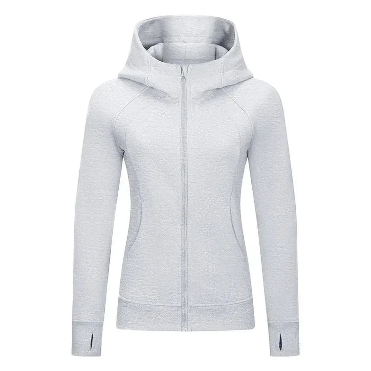 Fitness Coat Sports Wear outwear women Running jackets With thick full zip up face hoodie sweater WDQ028 - Allen - Fitness