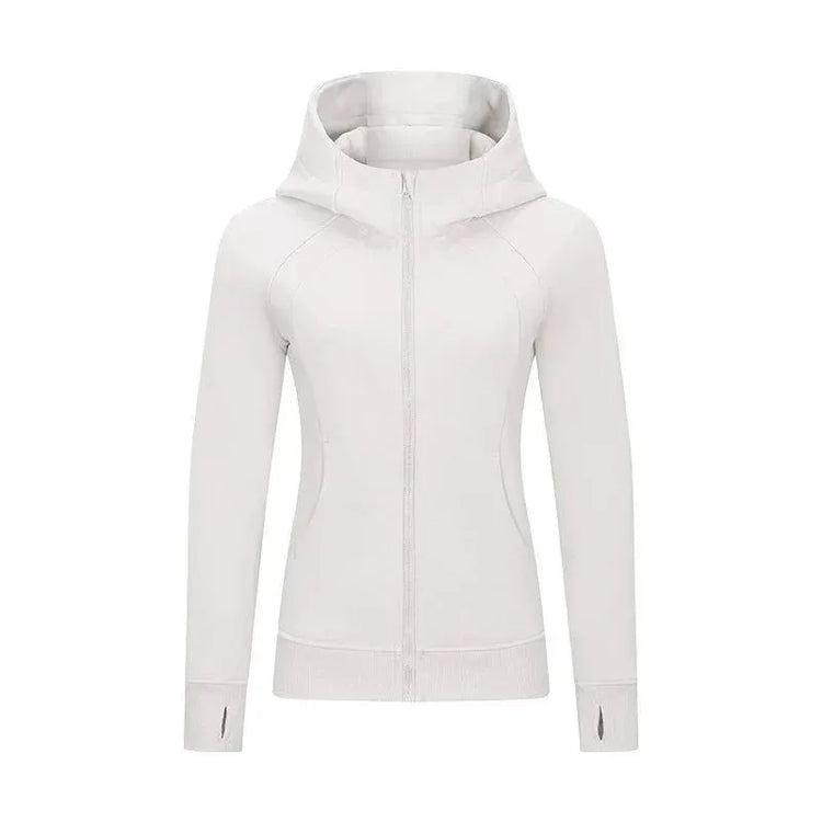 Fitness Coat Sports Wear outwear women Running jackets With thick full zip up face hoodie sweater WDQ028 - Allen - Fitness