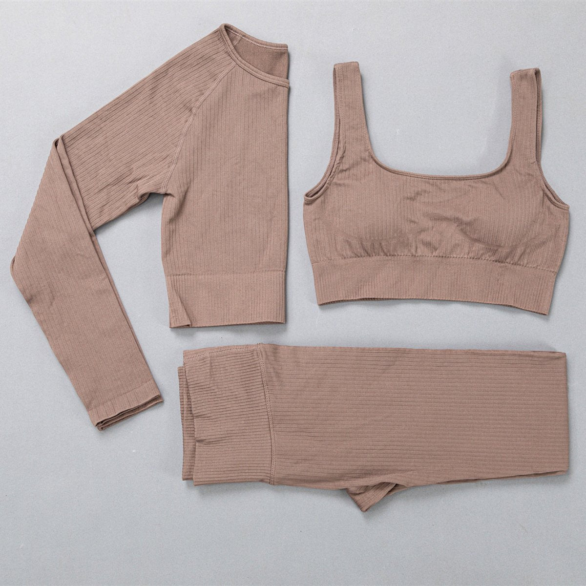 Yoga Clothes For Women: Jacquard High Elastic Yoga Suit, Striped Sportswear Set in Multiple Colors - Allen - Fitness