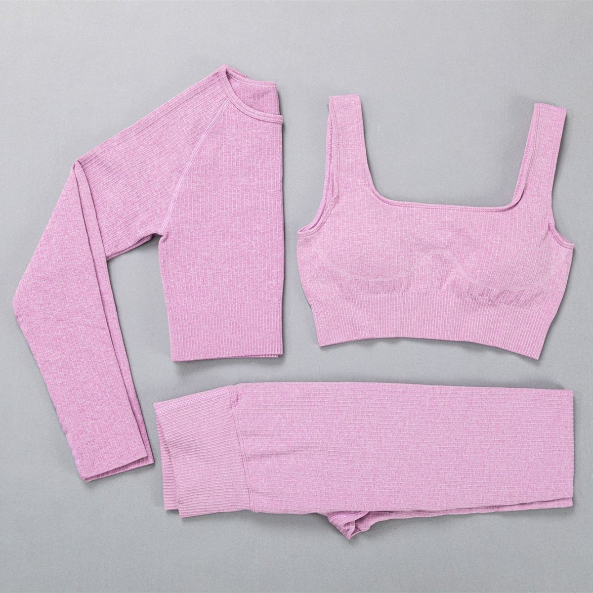 Yoga Clothes For Women: Jacquard High Elastic Yoga Suit, Striped Sportswear Set in Multiple Colors - Allen - Fitness