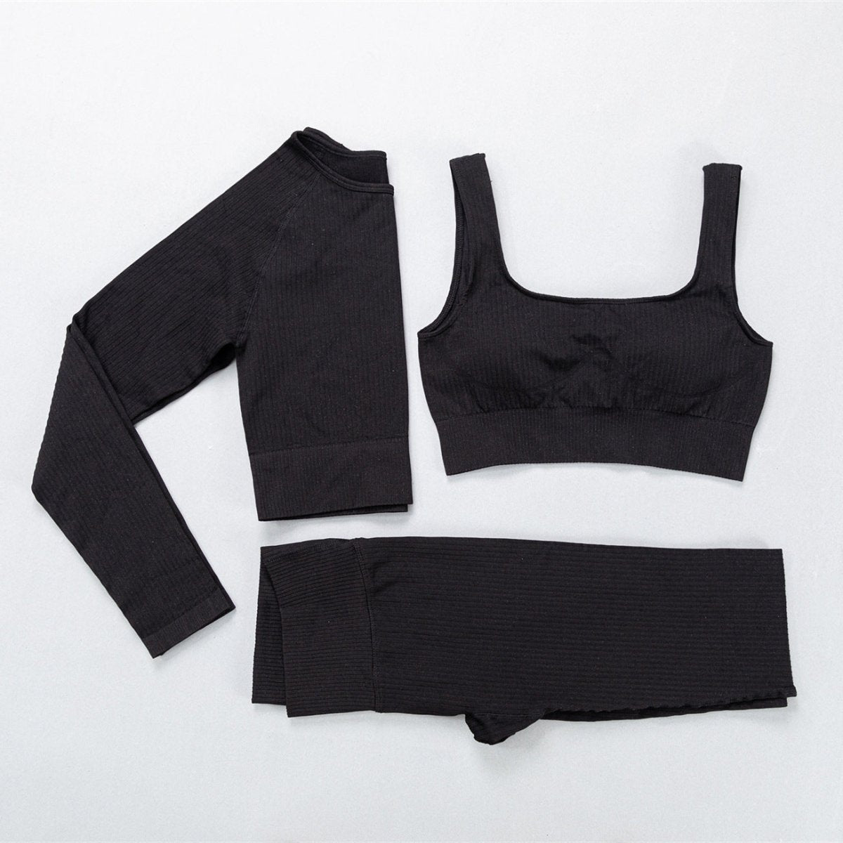 Yoga Clothes For Women: Jacquard High Elastic Yoga Suit, Striped Sportswear Set in Multiple Colors - Allen - Fitness