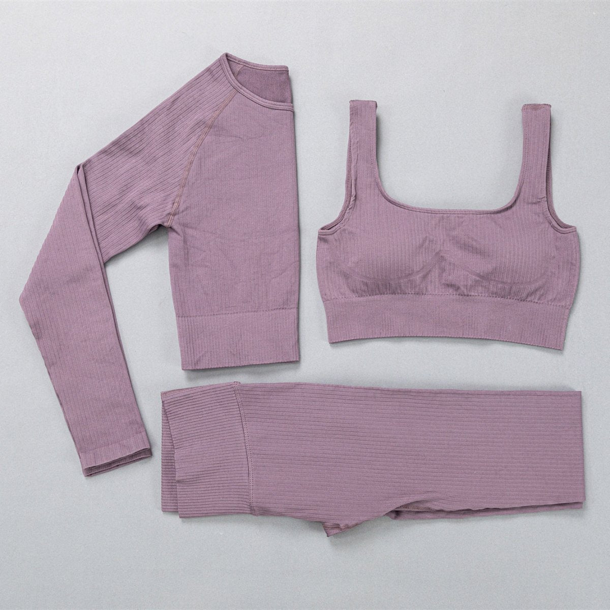 Yoga Clothes For Women: Jacquard High Elastic Yoga Suit, Striped Sportswear Set in Multiple Colors - Allen - Fitness