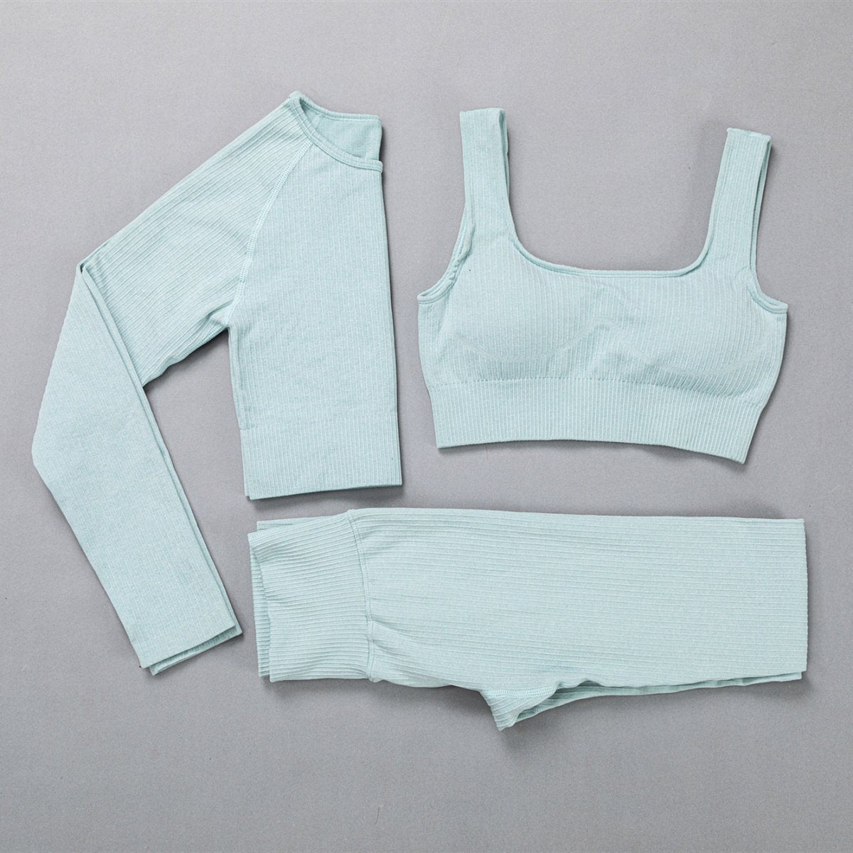 Yoga Clothes For Women: Jacquard High Elastic Yoga Suit, Striped Sportswear Set in Multiple Colors - Allen - Fitness